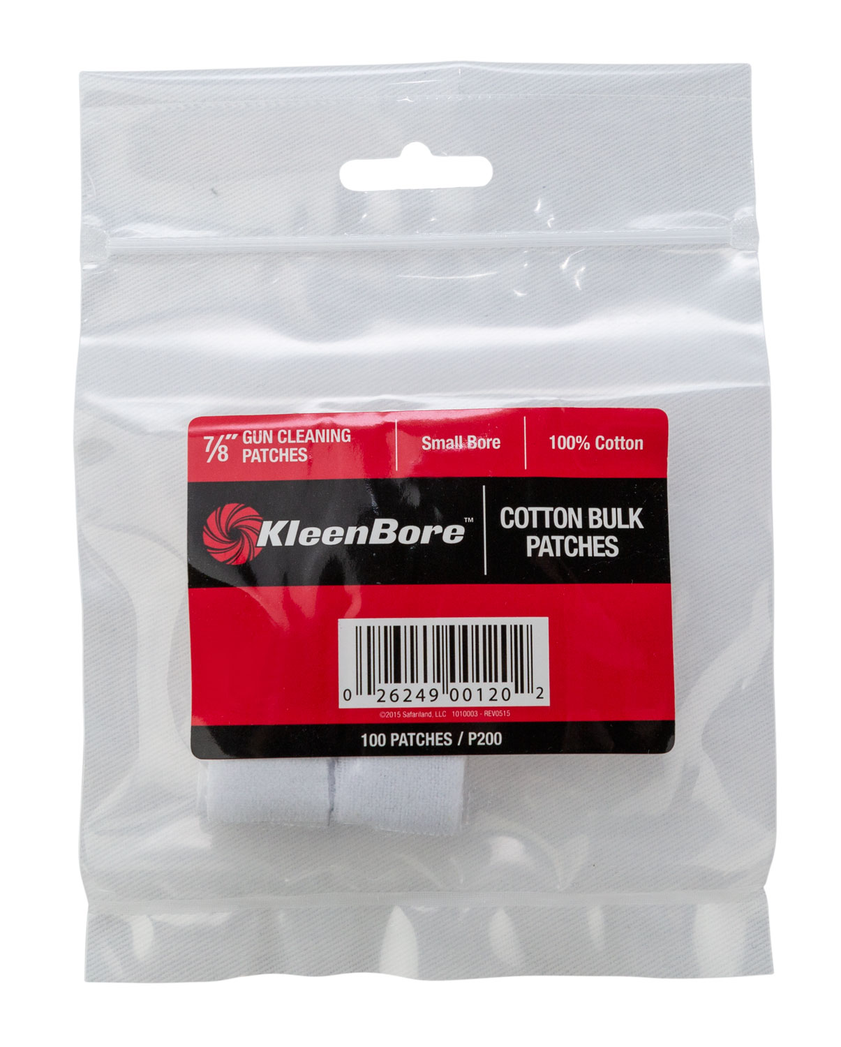 KleenBore P200 Super Shooter .17/ .177/ .200/ .204 Cal Small Bore Rifle 100% Cotton Flannel 100 Per Pack 3 KleenBore P200 Super Shooter .17/ .177/ .200/ .204 Cal Small Bore Rifle 100% Cotton Flannel 100 Per Pack