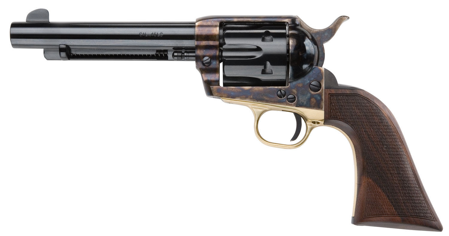 Pietta HF45ALC512NMCW 1873 Great Western II Alchimista II 45 Colt (Long Colt) 6rd 5.50" Blued Steel Barrel & Cylinder, Color Case Hardened Steel Frame, Checkered Walnut Army Grip, Exposed Hammer 3 Pietta HF45ALC512NMCW 1873 Great Western II Alchimista II 45 Colt (Long Colt) 6rd 5.50" Blued Steel Barrel & Cylinder, Color Case Hardened Steel Frame, Checkered Walnut Army Grip, Exposed Hammer