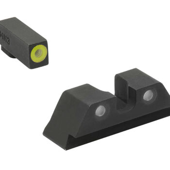 Meprolight USA 402243121 Hyper-Bright Sight Set Green Tritium Yellow Outline Front Sight-Green Tritium Black Outline Rear Sight Glock 17/17L/19/22