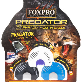 Foxpro COYCOMBO Predator Combo Diaphragm Call Double/Triple Reed Cottontail Sounds Attracts Predators Black/Blue/White 3 Piece