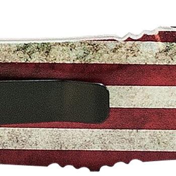 Templar Knife LBRF231 Gen II Betsy Ross Flag Large 3.50" OTF Tanto Plain Black Oxide Stonewashed 440C SS Blade, 5.25" Betsy Ross Flag Aluminum Handle Glass Breaker