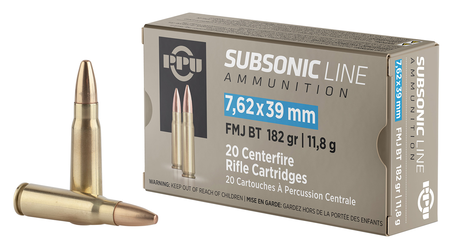 Prvi-Partizan 7.62x39 182gr SUBSONIC – 20rd