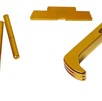 Cross Armory CRG4OKGD 3 Piece Kit  Extended Compatible w/Glock Gen4 Gold Anodized Steel/Aluminum Pistol
