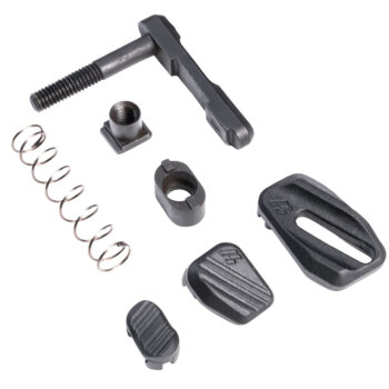 Strike Industries ARMMR Modular Magazine Release made of Steel with Polymer Button & Black Finish for AR-Platform