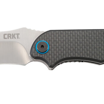 CRKT 7920 P.S.D.  3.63" Folding Plain Satin 4116 Stainless Steel Blade/ Black Carbon Fiber/G10 Handle Includes Pocket Clip