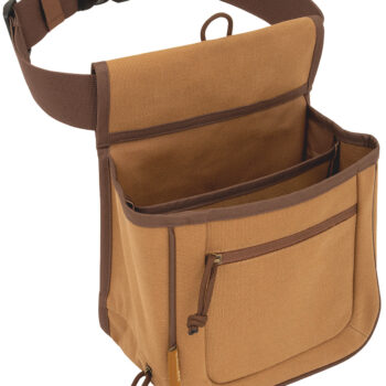 Allen 8332 Rival Double Compartment Shell Bag Tan Canvas Holds 2 Boxes of 2 3/4" 12 Gauge Shells Side By Side