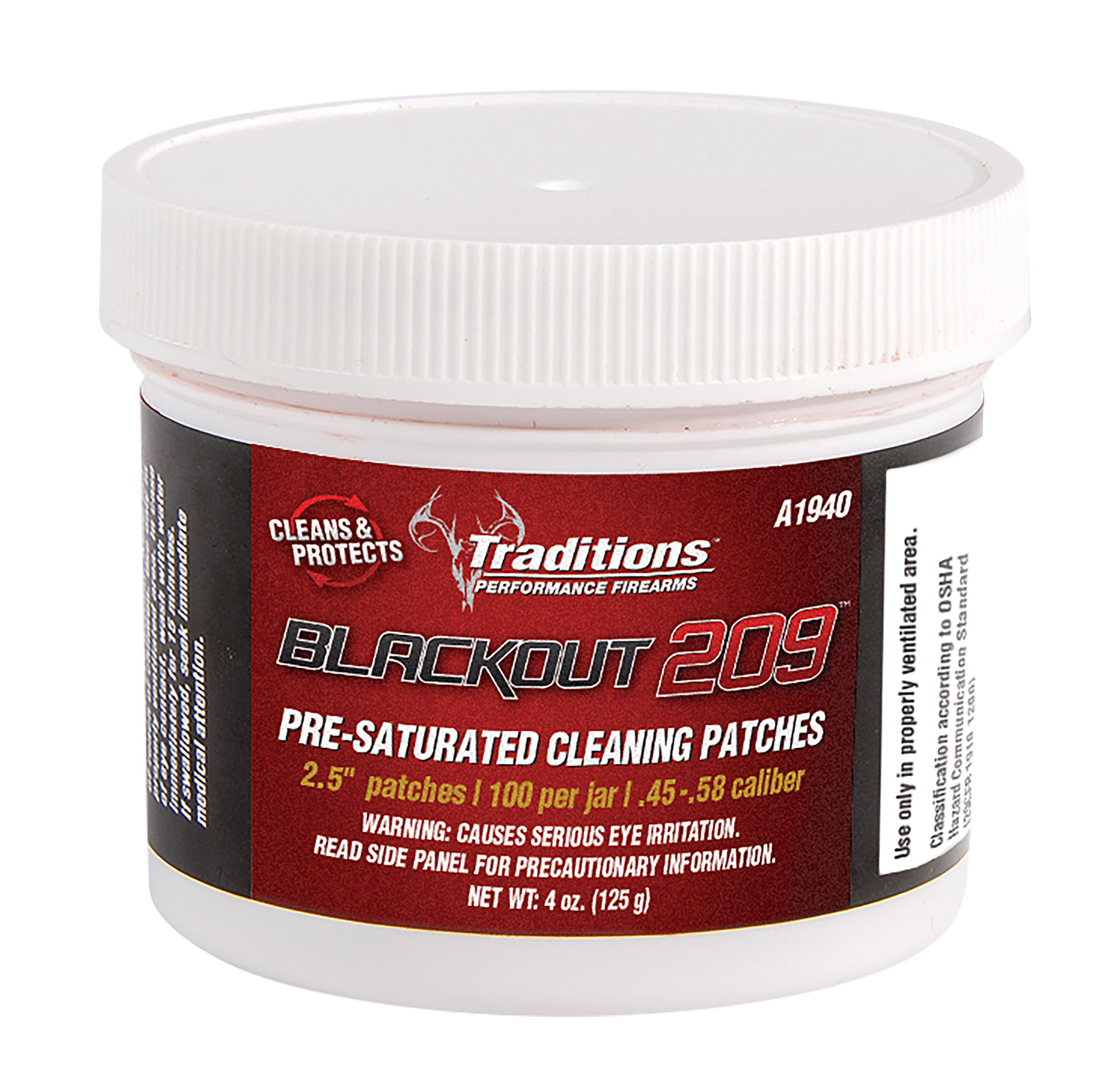 Traditions A1940 Blackout Cleaning Patches 45/54 Cal Muzzleloader 2.5" Cotton 100 Per Jar 3 Traditions A1940 Blackout Cleaning Patches 45/54 Cal Muzzleloader 2.5" Cotton 100 Per Jar
