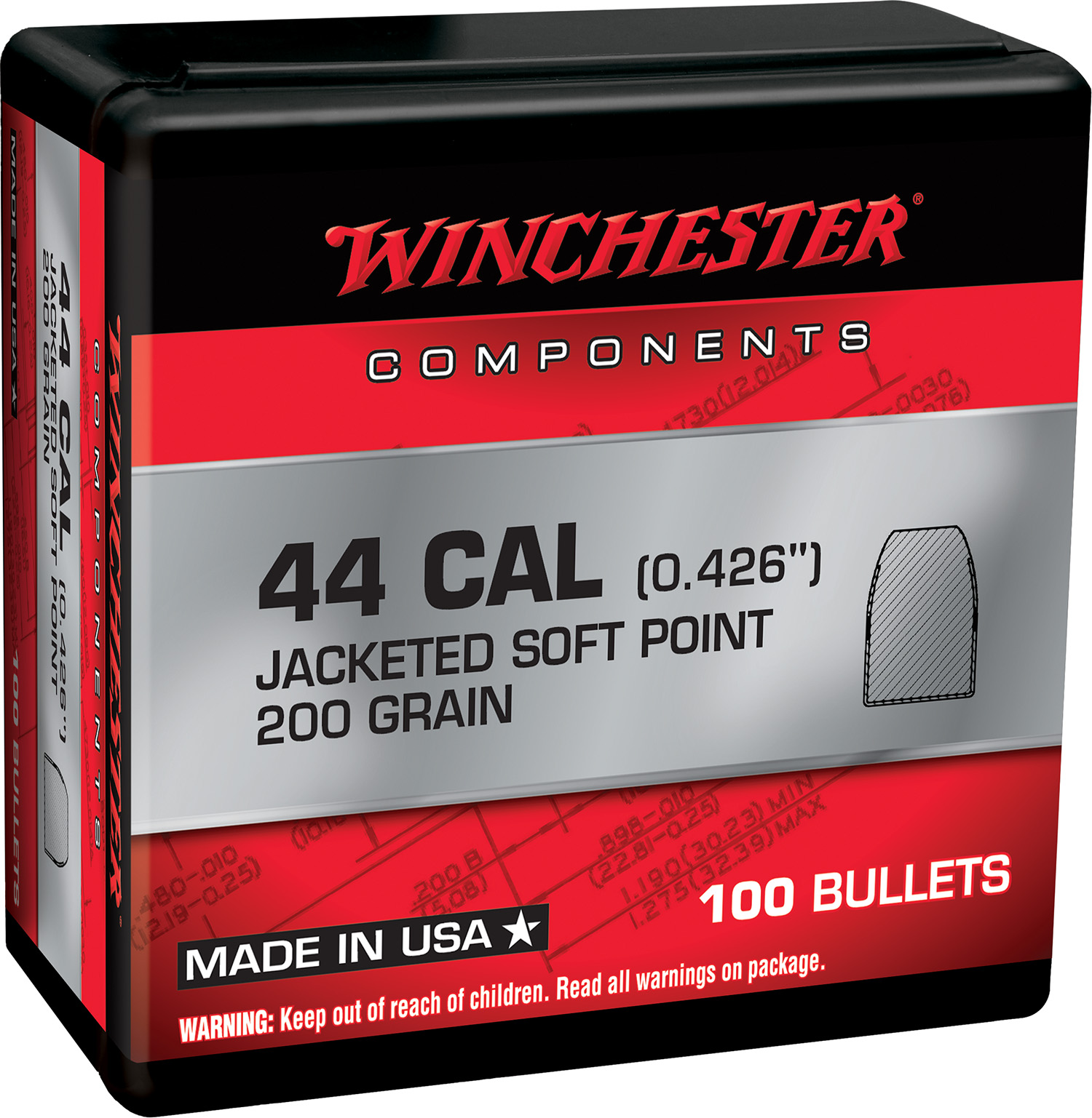 Winchester Ammo WB44SP200X Centerfire Handgun Reloading 44RemMag 200gr Soft Point 100 Per Box/10 Case 3 Winchester Ammo WB44SP200X Centerfire Handgun Reloading 44RemMag 200gr Soft Point 100 Per Box/10 Case