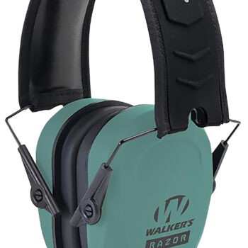 Walker's GWPRSMPASTL Razor Slim Passive Muff 27 dB Over the Head Teal/Black Polymer