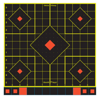 Birchwood Casey 34211 Shoot-N-C Sight-In Self-Adhesive Paper Black/Yellow/Red 12" 5-Diamond 100 Pack