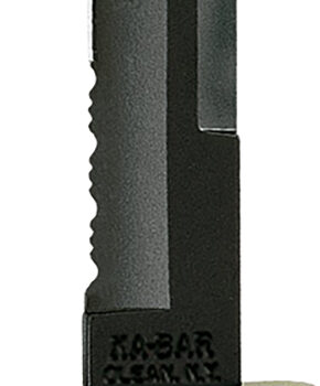 Ka-Bar 1245 Tanto  8" Fixed Tanto Part Serrated Black 1095 Cro-Van Blade, Black Kraton G Handle, Includes Sheath