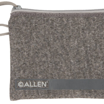 Allen 3625 Pistol Pouch  Gray Polyester w/Lockable Zippers, ID Label & Fleece Lining Holds Compact Size Handgun 5" L x 7" W Interior Dimensions