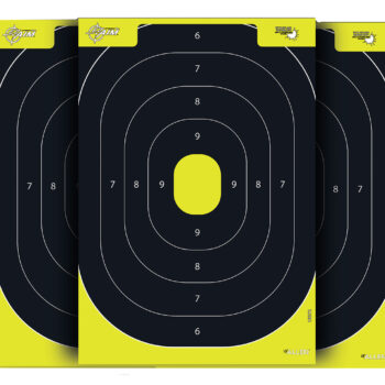 EZ-Aim 1537230 Splash Reactive  IPSC Silhouette Paper Hanging 12.50" W X 18.25" H Chartreuse/Black 30 Per Pkg