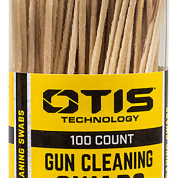 Otis FG241100 Gun Cleaning Swabs Cotton/Wood 6" Long 100 Includes Reusable Storage Tube