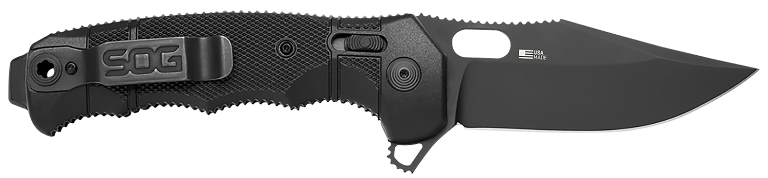 S.O.G SOG12210257 Seal XR 3.90" Folding Clip Point Plain Black Cerakote S35VN SS Blade Black/GRN Handle Includes Belt Clip 3 S.O.G SOG12210257 Seal XR 3.90" Folding Clip Point Plain Black Cerakote S35VN SS Blade Black/GRN Handle Includes Belt Clip