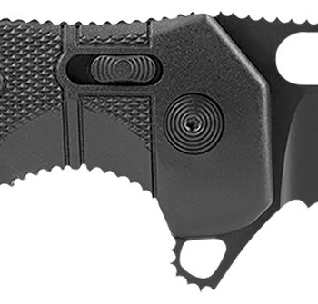 S.O.G SOG12210557 Seal XR 3.90" Folding Clip Point Part Serrated Black Cerakote S35VN SS Blade/Black GRN Handle Includes Belt Clip