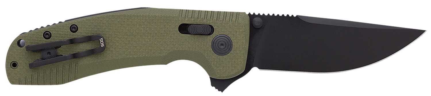 S.O.G SOG12380241 SOG-TAC XR 3.39" Folding Clip Point Plain Black TiNi Cryo D2 Steel Blade OD Green G10 Handle Includes Pocket Clip 3 S.O.G SOG12380241 SOG-TAC XR 3.39" Folding Clip Point Plain Black TiNi Cryo D2 Steel Blade OD Green G10 Handle Includes Pocket Clip