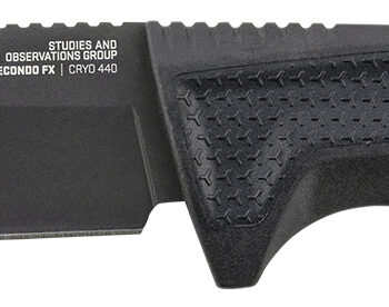 S.O.G SOG17220157 Recondo FX 4.60" Fixed Plain Satin TiNi Full Tang Cryo 440C SS Blade/ Black Overmolded GRN Handle
