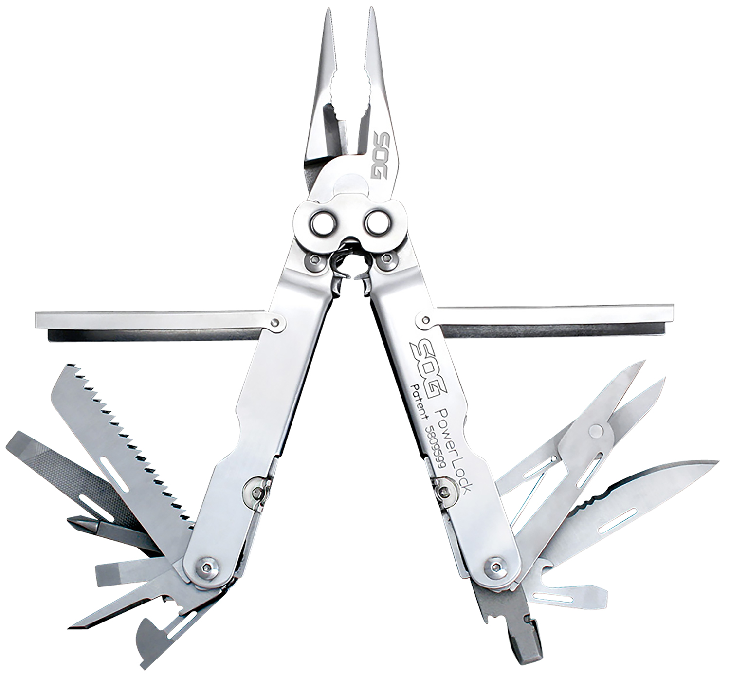 S.O.G SOG-S60N-CP PowerLock Polished 420 Stainless Steel 7" Long Includes Sheath 3 S.O.G SOG-S60N-CP PowerLock Polished 420 Stainless Steel 7" Long Includes Sheath