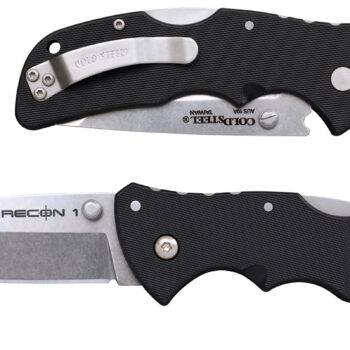 Cold Steel CS27BAT Recon 1 Mini 3" Folding Tanto Plain Stonewashed AUS-10A SS Blade/ Black Textured GRN Handle