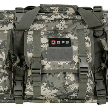 GPS Bags DRC28ACU Double Rifle Case A-TACS AU 600D Polyester w/ 2 Padded Pistol Sleeves MOLLE Webbing & Lockable Zippers