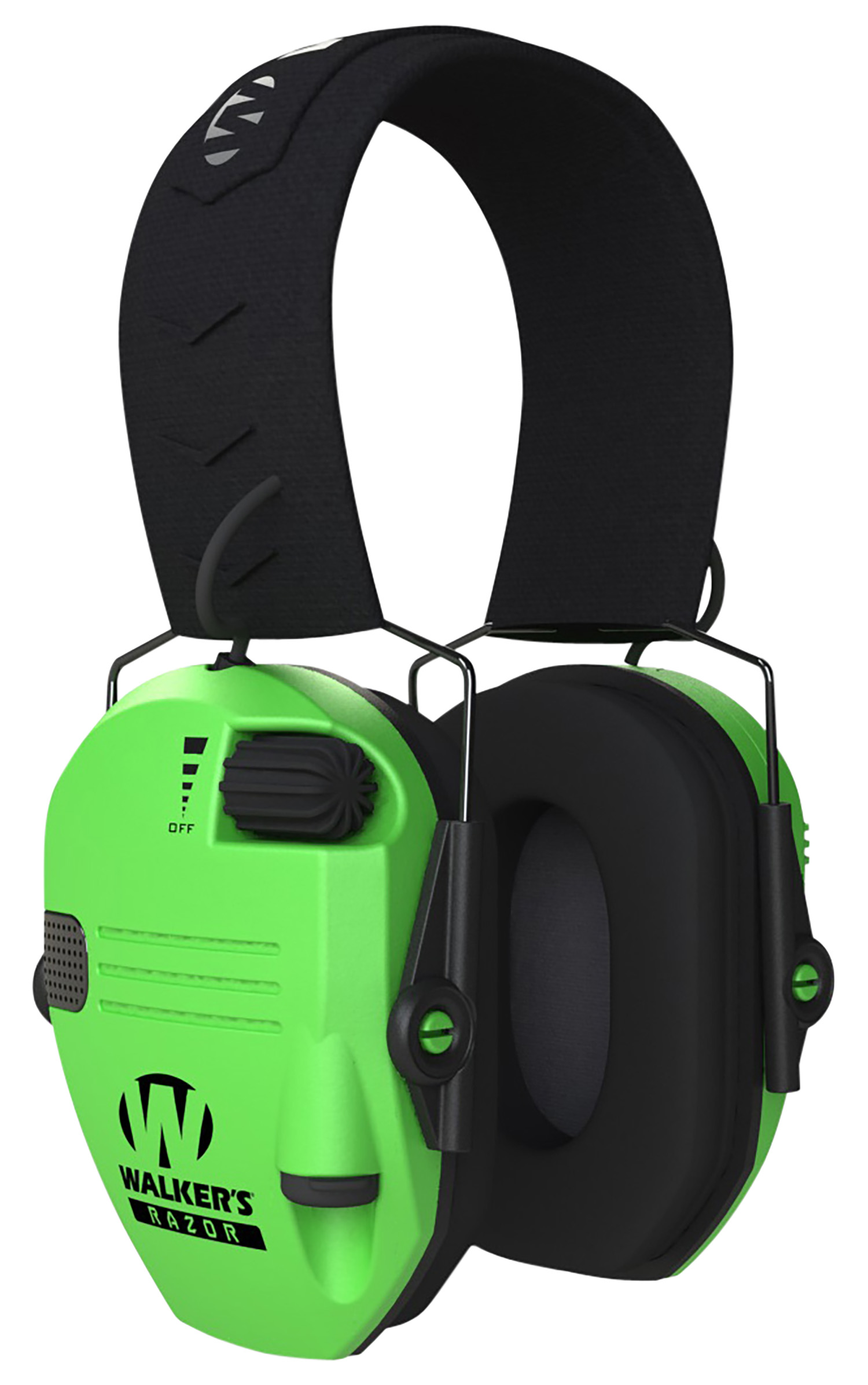 Walker's GWPRSEMHVG Razor Slim Electronic Muff 23 dB Over the Head Hi-Viz Green/Black Polymer 3 Walker's GWPRSEMHVG Razor Slim Electronic Muff 23 dB Over the Head Hi-Viz Green/Black Polymer