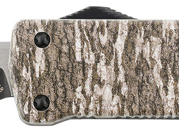 Templar Knife LZMOB321 Premium Weighted  Large 3.55" OTF Drop Point Plain Black Oxide Stonewashed D2 Steel Blade, 5.25" Mossy Oak Bottomland Aluminum Zinc Alloy Handle