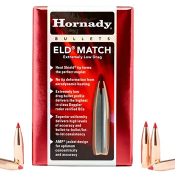Hornady 2561 ELD Match  25 Cal .257 134 gr Extremely Low Drag Match 100 Per Box/ 15 Case