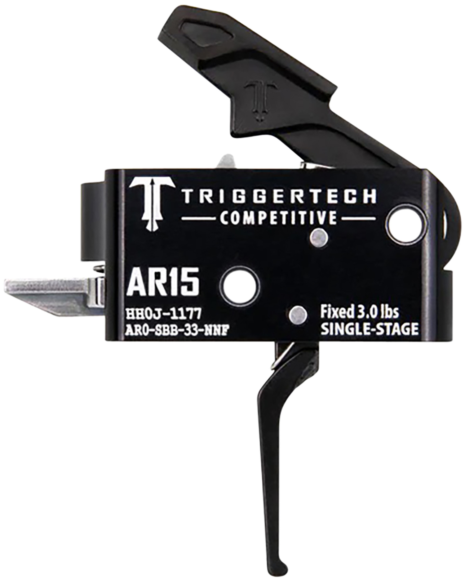 TriggerTech AR0SBB33NNF Competitive Flat Single-Stage 3 lbs Fixed for AR-15 3 TriggerTech AR0SBB33NNF Competitive Flat Single-Stage 3 lbs Fixed for AR-15