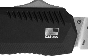 Kershaw 9000 Livewire  3.30" OTF Spear Point Plain Stonewashed CPM 20V SS Blade/ Textured Black Anodized Aluminum Handle Includes Pocket Clip