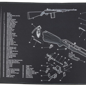 TekMat TEKR44M14 M14 (M1A) Cleaning Mat Black/White Rubber 15"x44" M14 (M1A) Parts Diagram