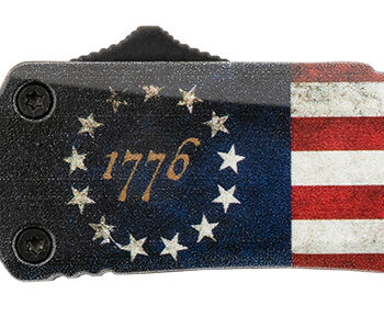 Templar Knife SBRF431 Gen II Betsy Ross Flag Small 2.75" OTF Dagger Part Serrated 440C SS Blade, 4.25" Betsy Ross Flag Aluminum Handle, Glass Breaker