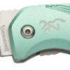 Browning 3220360 Allure EDC 2.88" Folding Drop Point Plain 7Cr17MoV SS Blade, Mint Green Textured Anodized Aluminum Handle, Includes Pocket Clip 2 158805 1
