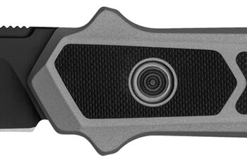 Kershaw 7951 Launch 17 Automatic 3.50" Folding Clip Point Plain Black Cerakote S35VN Blade, Gray Anodized w/Black G10 Inlays Aluminum Handle, Includes Pocket Clip