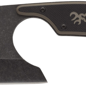 Browning 3220322B Cutoff Camp Boxed 2.50" Fixed Cleaver Plain Black Black Oxide Stonewashed 9Cr14MoV SS Blade, Black/Tan G10 Handle