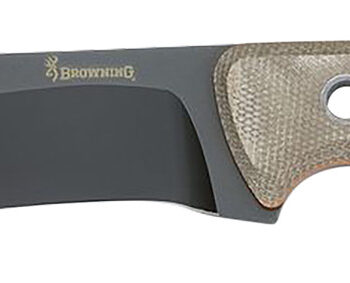 Browning 3220517B Desolation  Large 6" Fixed Drop Point Plain Black Powder Coated 440C SS Blade, Tan Micarta Laminate Handle