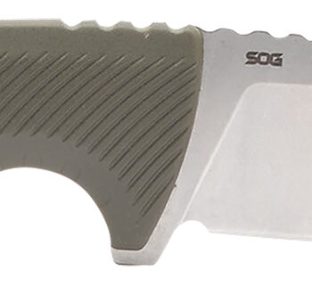S.O.G SOG17060143 Tellus FX 4.20" Fixed Clip Point Plain Stonewashed Cryo 440C SS Blade, Olive Drab Textured GRN Handle, Blister Pkg