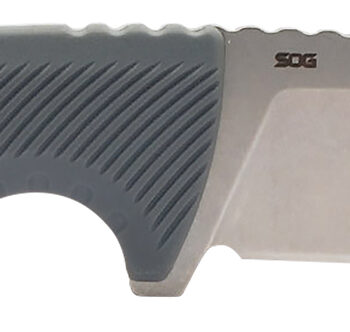 S.O.G SOG17060243 Tellus FX 4.20" Fixed Clip Point Plain Stonewashed Cryo 440C SS Blade, Wolf Gray Textured GRN Handle, Blister Pack