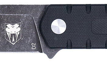 CobraTec Knives CTOWBLKDNS Outdoor Warrior 4.50" Fixed Drop Point Plain Stonewashed D2 Steel Blade, 4.75" Black Textured G10 Scales Handle