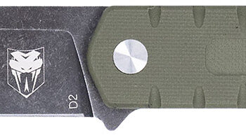 CobraTec Knives CTOWODGDNS Outdoor Warrior 4.50" Fixed Drop Point Plain Stonewashed D2 Steel Blade, 4.75" OD Green Textured G10 Scales Handle
