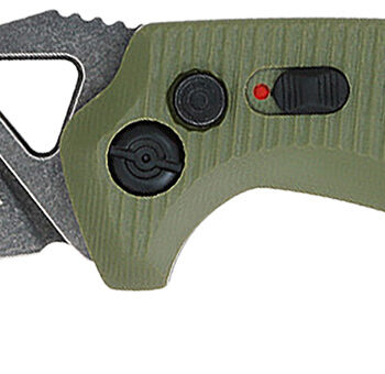 CobraTec Knives ODGAFRYK Ryker  3.75" Folding Plain Black Stonewashed D2 Steel Blade, 5" OD Green Textured G10 Handle