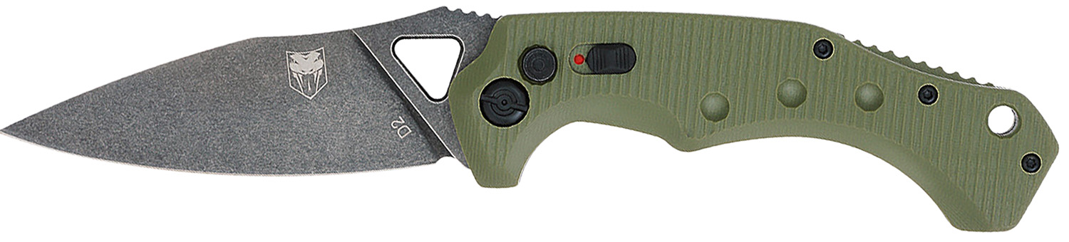 CobraTec Knives ODGAFRYK Ryker 3.75" Folding Plain Black Stonewashed D2 Steel Blade, 5" OD Green Textured G10 Handle 3 CobraTec Knives ODGAFRYK Ryker 3.75" Folding Plain Black Stonewashed D2 Steel Blade, 5" OD Green Textured G10 Handle