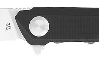 CobraTec Knives CTMONBLK Monarch  3.50" Folding Plain Satin D2 Steel Blade, 4.75" Black G10 Handle