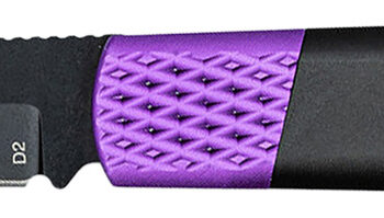 CobraTec Knives CTWOLVERINEBLK Gideon  3" Folding Plain Black Stonewashed D2 Steel Blade, 4.25" Black/Purple Aluminum Handle