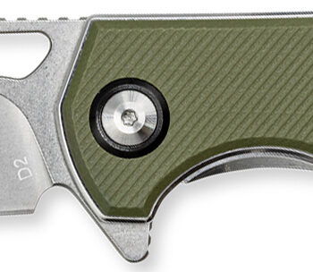 CobraTec Knives CTCLNHRBLK Wolverine  3.12" OTF Drop Point Plain Satin TiCN D2 Steel Blade, 4.25" Green Textured G10 Handle