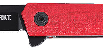 CRKT 7097RK CEO Flipper EDC 3.35" Folding Plain Black EDP AUS-8A SS Blade, Red GRN Handle