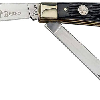 Boker 110824 Trapper 2.0 Clip Point/Spey Plain D2 Steel Blade Black Jigged Bone Handle