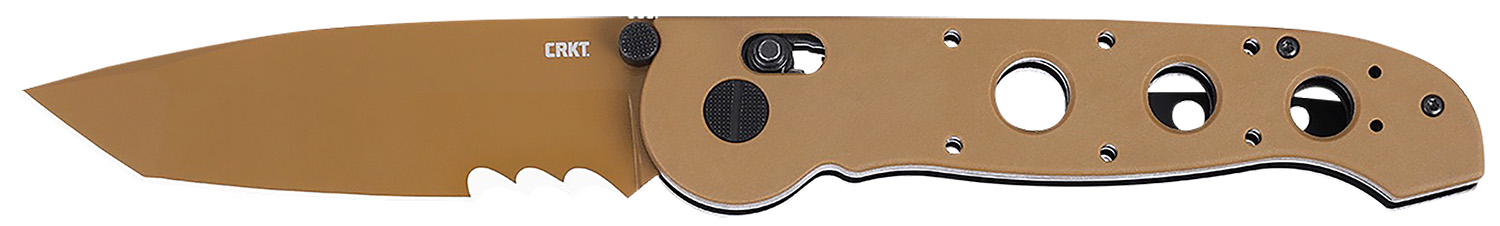 CRKT M16-14XD M16 14XD 3.97" Folding Tanto Part Serrated FDE TiNi 1.4116 SS Blade, FDE G10 Handle 3 CRKT M16-14XD M16 14XD 3.97" Folding Tanto Part Serrated FDE TiNi 1.4116 SS Blade, FDE G10 Handle