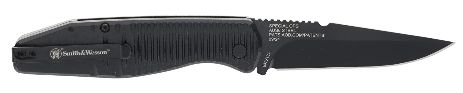 Smith & Wesson Knives 1215357 Special Ops Full Size 3.40" Folding Drop Point Plain AUS-8A SS Blade Aluminum Handle 3 Smith & Wesson Knives 1215357 Special Ops Full Size 3.40" Folding Drop Point Plain AUS-8A SS Blade Aluminum Handle