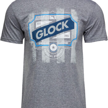 Glock AP96208 Blue Line Tee  Gray Ringspun Cotton/Polyester Short Sleeve XL